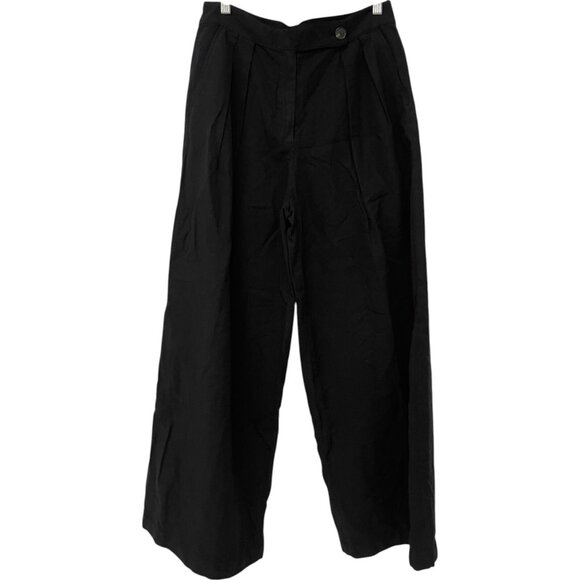 Massimo Dutti Womens Dress Pants EU 38 US 6 Black Wide Leg Pleated 5054/954 NWT - Picture 1 of 10